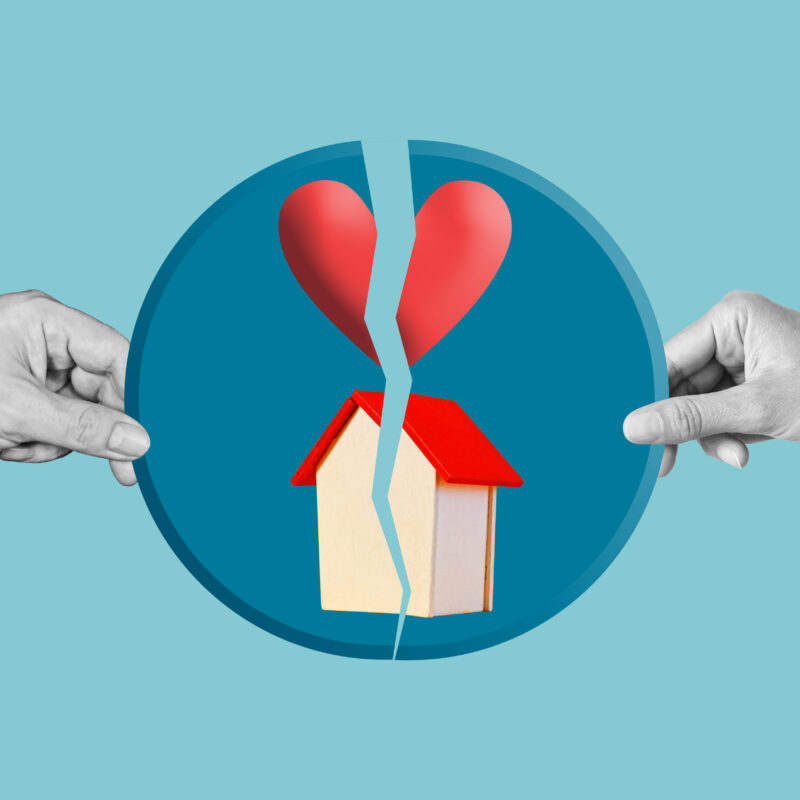 Property division and divorce concept